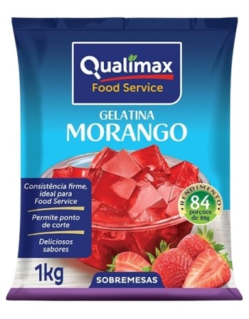 GELATINA MORANGO QUALIMAX PCT 1KG