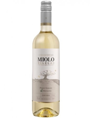 VINHO BRANCO SECO PINOT GRIGIO/RIESLING MIOLO SELEÇAO GF 750ML