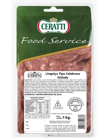 LINGUIÇA TIPO CALABRESA FATIADA CERATTI PCT 1 KG