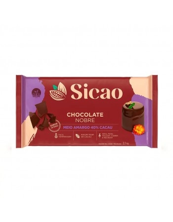 CHOCOLATE SICAO NOBRE MEIO AMARGO EM BARRA 2,1KG